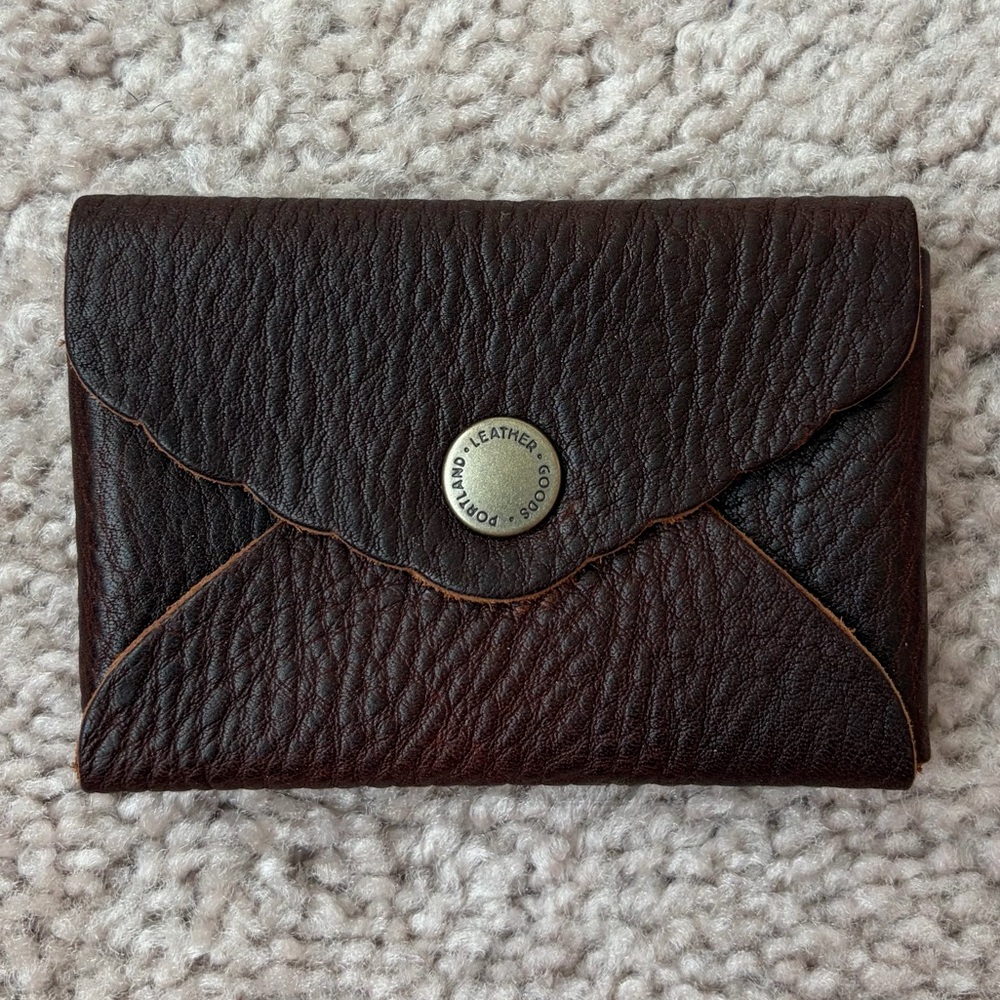 Portland Leather Goods mini daisy wallet in Coldbrew